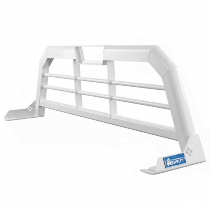 Merritt White Aluminum Headache Rack Horizontal Bar Cab High Select Ford F-150 Chevy GMC HD Model 720205-135