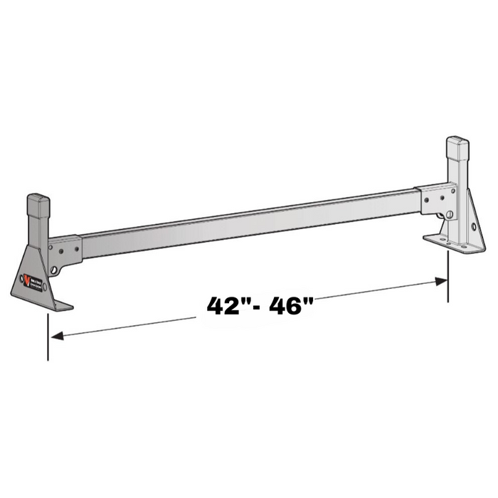 Vantech 2-Bar White Aluminum 42"- 46" (W) Ladder Rack System Universal Midsize Van Model H2098W