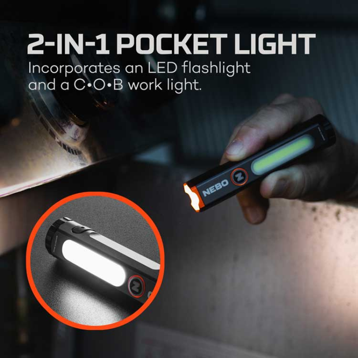 NEBO Mini Larry 500 Lumen Flashlight and Work Light 450 Lumen Model NEB-POC-1004