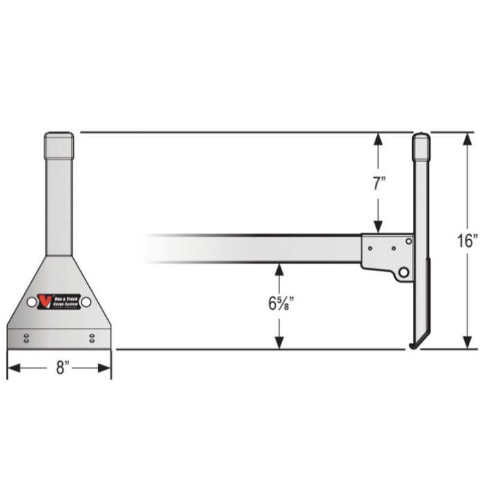 Vantech 3-Bar White Steel Clamp-On Ladder Rack System Chevrolet Express 1996-current Model H1023W