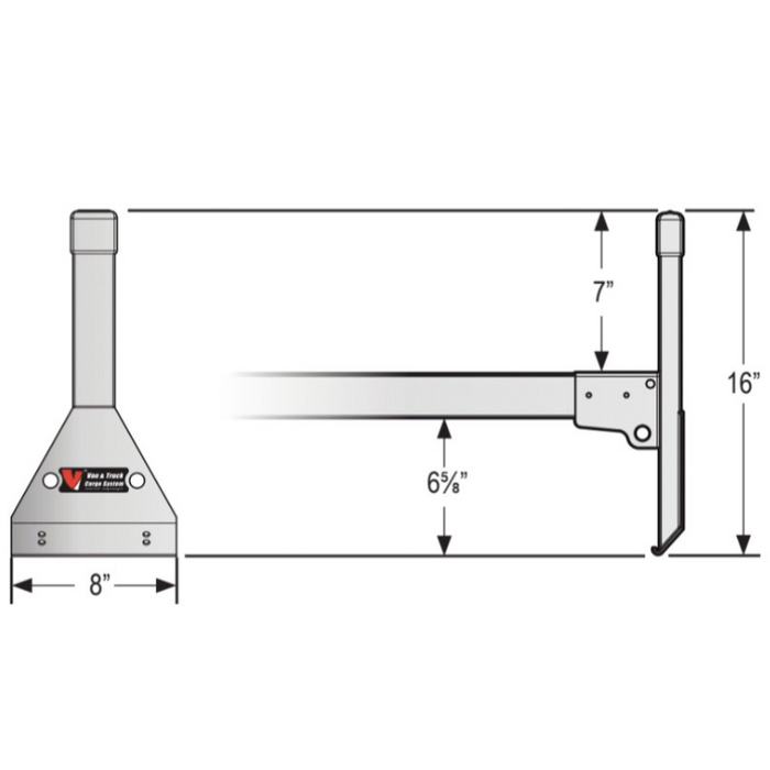 Vantech 2-Bar White Steel Clamp-On Ladder Rack System Dodge RAM Van 1981-2007 (All Trims) Model H1062W