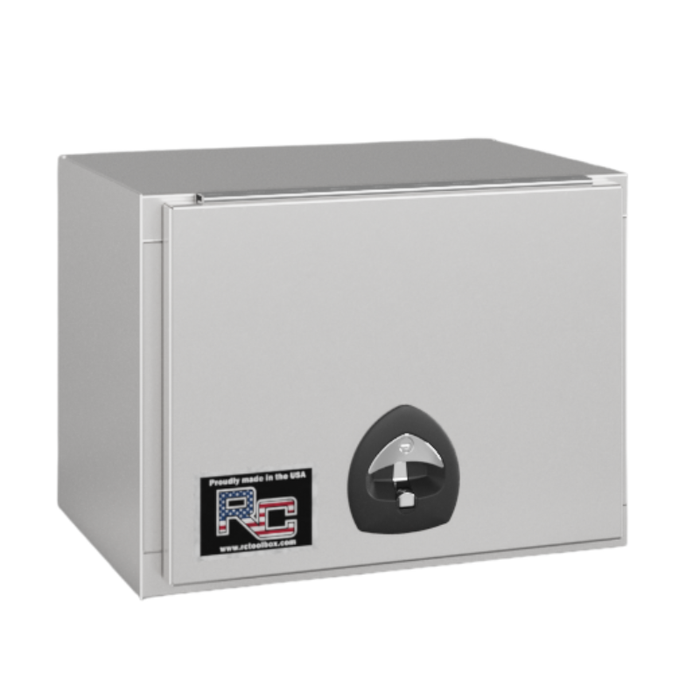 RC Industries Top Mount Box P-Series 30X18X18 .125 Diamond Bright Aluminum With Front Lift Up Door Gloss White Model PU301818.UD