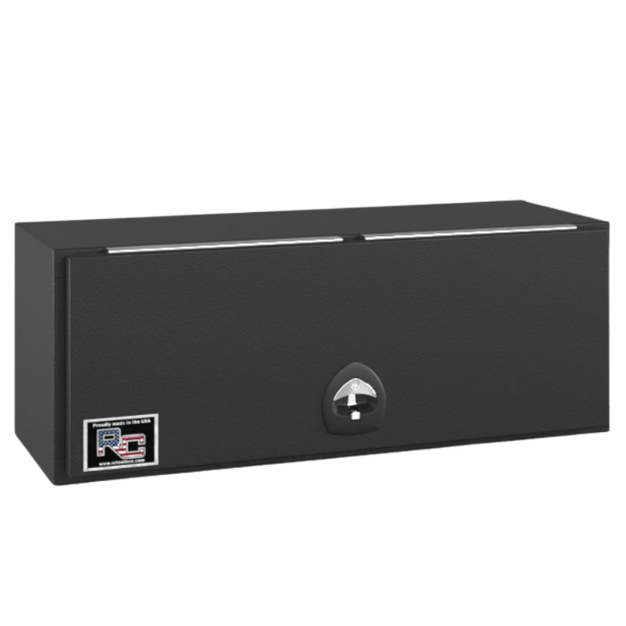 RC Industries Top Mount Box P-Series 48X18X18 .125 Diamond Bright Aluminum With Front Lift Up Door Textured Black Model PU481818.UB