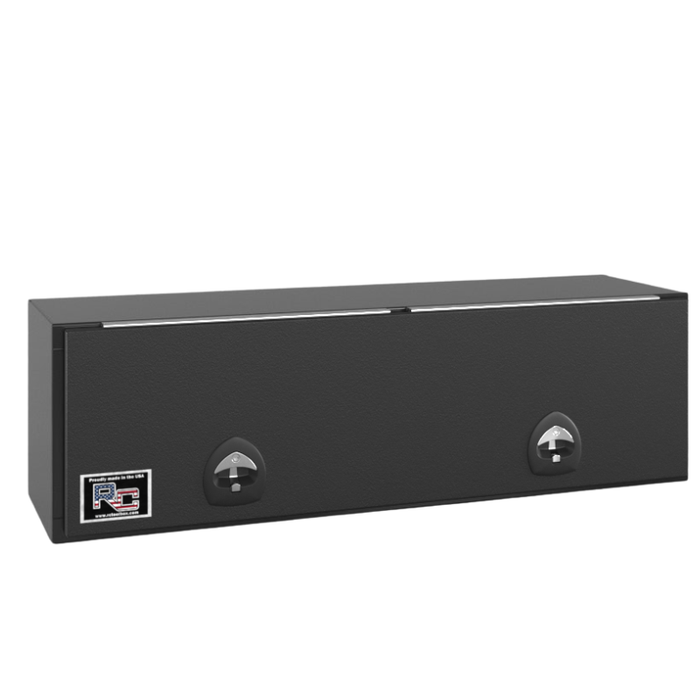 RC Industries Top Mount Box P-Series 60x18x18 .125 Diamond Bright Aluminum With Front Lift Up Door Gloss Black Model PU601818.UG