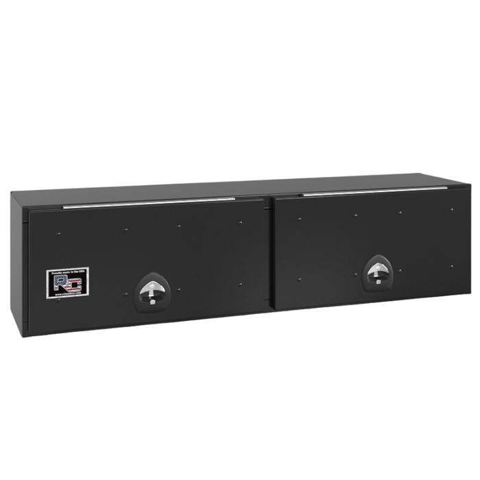 RC Industries Top Mount Box P-Series 90x16x13 .125 Diamond Bright Aluminum With Front Lift Up Door Gloss Black Model PU901613.UG
