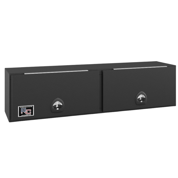 RC Industries Top Mount Box P-Series 96x18x16 .125 Diamond Bright Aluminum With Front Lift Up Door Textured Black Model PU961816.UB