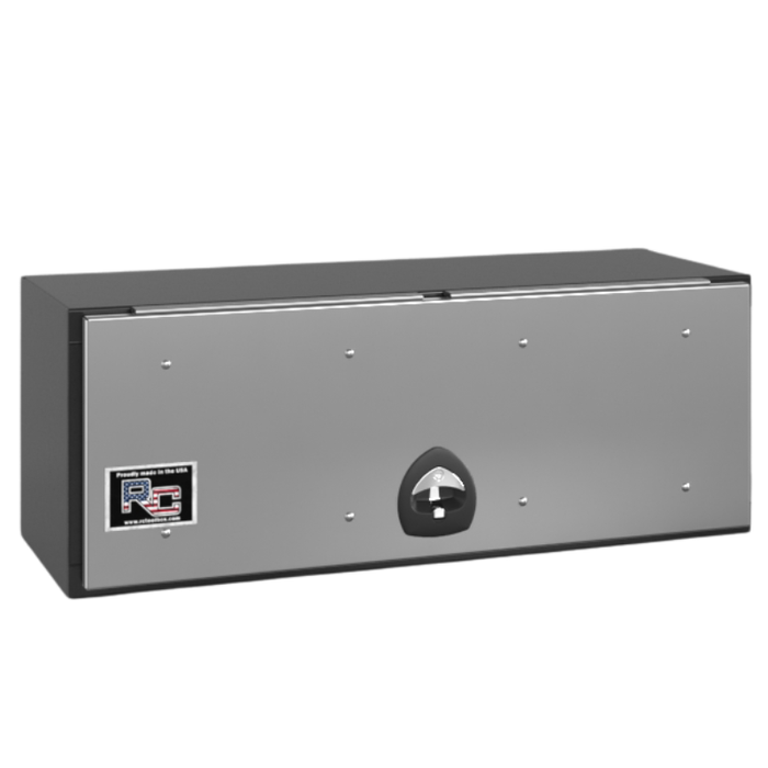 RC Industries Top Mount Box P-Series 48x18x18 .125 Smooth Aluminum With Stainless Steel Front Lift Up Door Gloss Black Model PX481818.KG