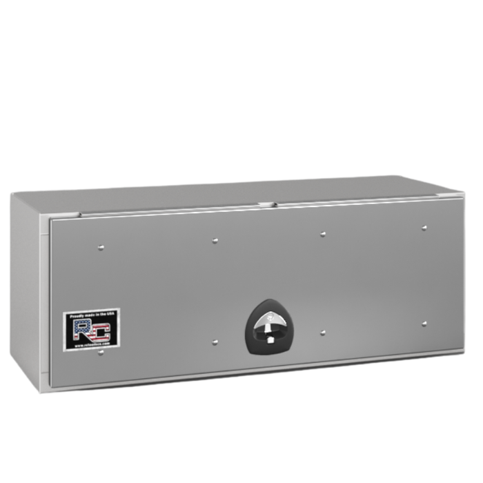 RC Industries Top Mount Box P-Series 48x18x18 .125 Smooth Aluminum With Stainless Steel Front Lift Up Door Gloss White Model PX481818.KD