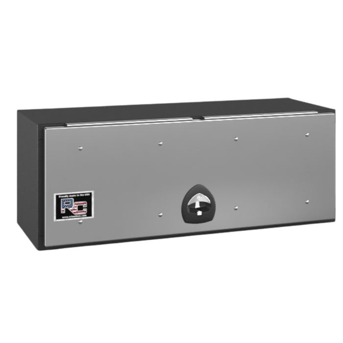 RC Industries Top Mount Box P-Series 48x24x24 .125 Smooth Aluminum With Stainless Steel Front Lift Up Door Textured Black Model PX482424.KB