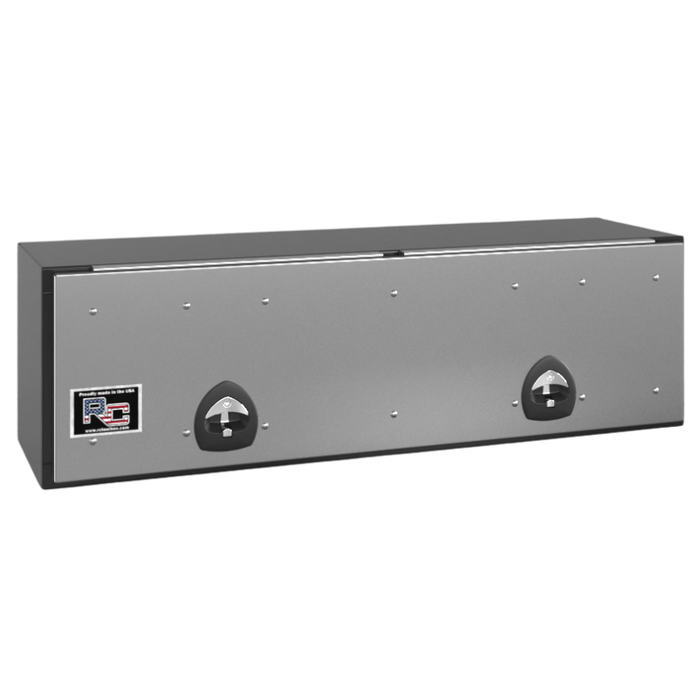 RC Industries Top Mount Box P-Series 60x24x24 .125 Smooth Aluminum With Stainless Steel Front Lift Up Door Gloss Black Model PX602424.KG