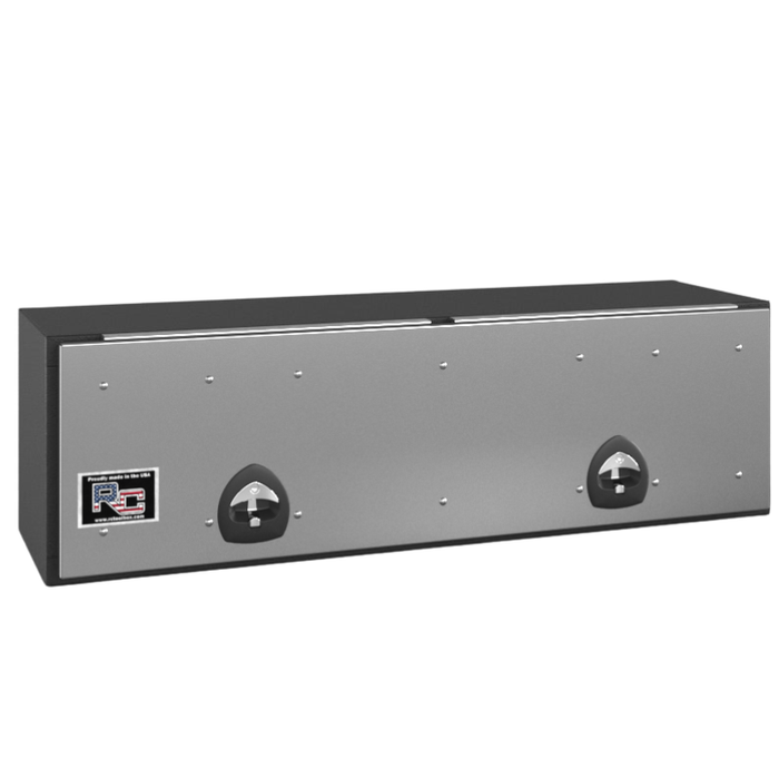 RC Industries Top Mount Box P-Series 60x24x24 .125 Smooth Aluminum With Stainless Steel Front Lift Up Door Textured Black Model PX602424.KB