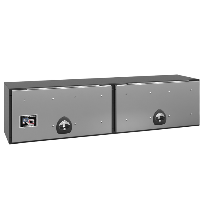 RC Industries Top Mount Box P-Series 72x24x24 .125 Smooth Aluminum With Stainless Steel Front Lift Up Door Gloss Black Model PX722424.KG