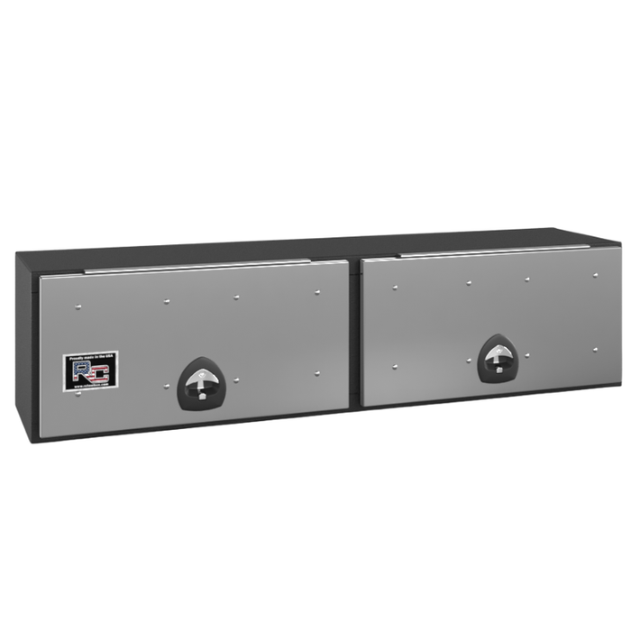 RC Industries Top Mount Box P-Series 72x18x18 .125 Smooth Aluminum With Stainless Steel Front Lift Up Door Textured Black Model PX721818.KB