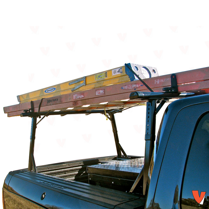 Vantech RAM 1500 / 2500 / 3500 2012-On (Ram Box Model Only) Black Aluminum 55" Ladder Rack System Factory Track Model P3510B