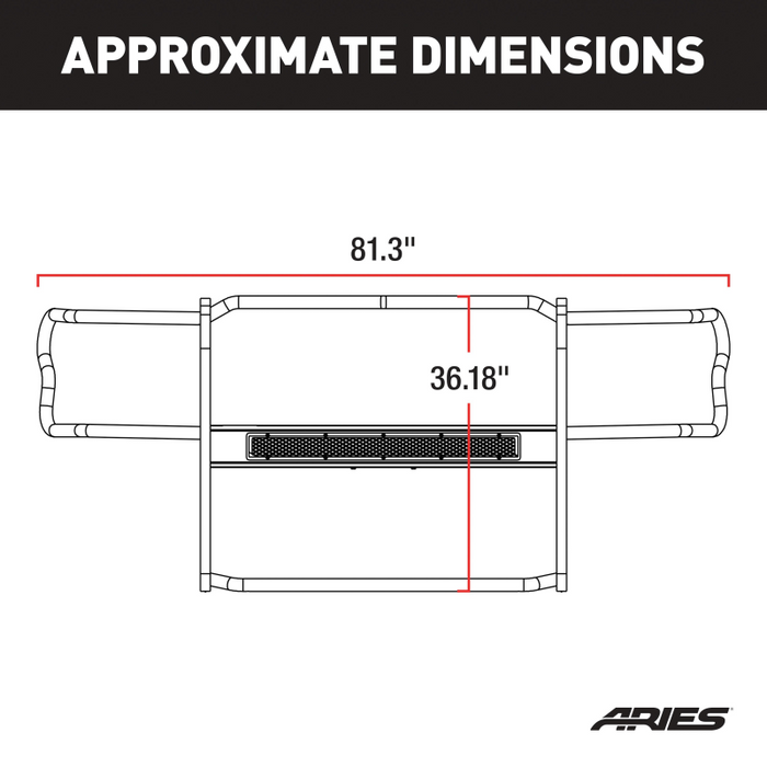 ARIES Pro Series Black Steel Grille Guard, Fits Select Chevrolet Silverado 1500 Model P4091