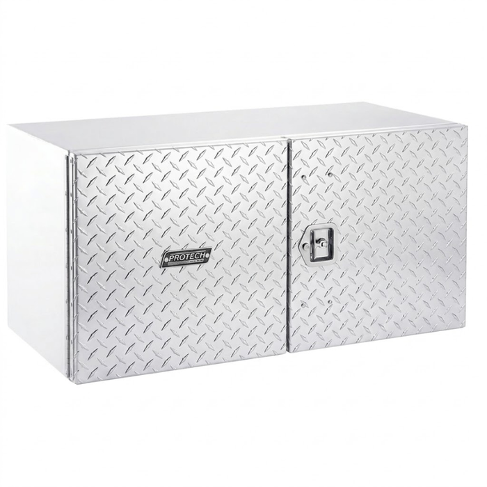 ProTech Underbody/Top Mount Box 18X18X48 Diamond Plate R/H Double Barn Door Style Bright Aluminum Model 20-2275DR