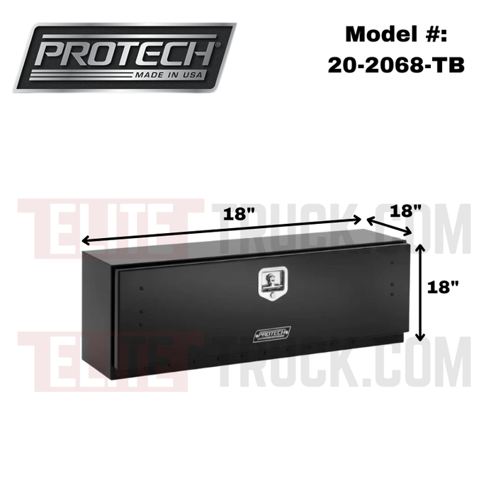 ProTech Underbody/Top Mount Box 18X18X18 Drop Smooth Drop Door Style, Matte Black Model 20-2068-TB