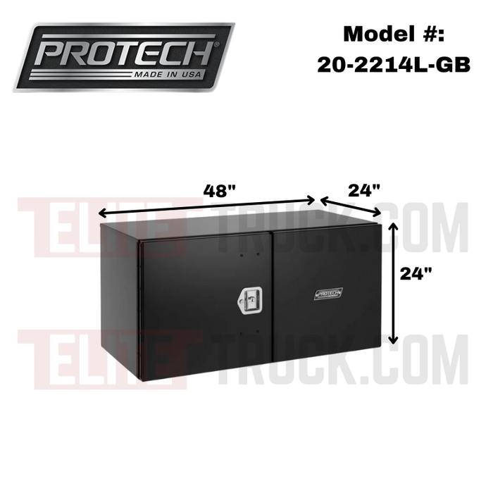 ProTech Underbody Box - 24X24X48 Driver Side Double Smooth Barn Door Style - Gloss Black Model 20-2214L-GB