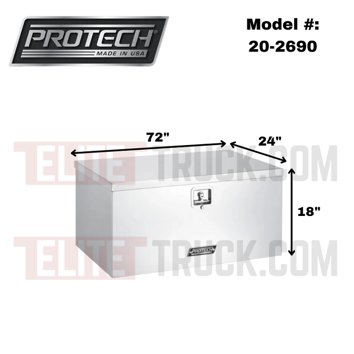 ProTech Underbody Box - 18X24X72 Drop Smooth Drop Door Style Bright Aluminum Model 20-2690