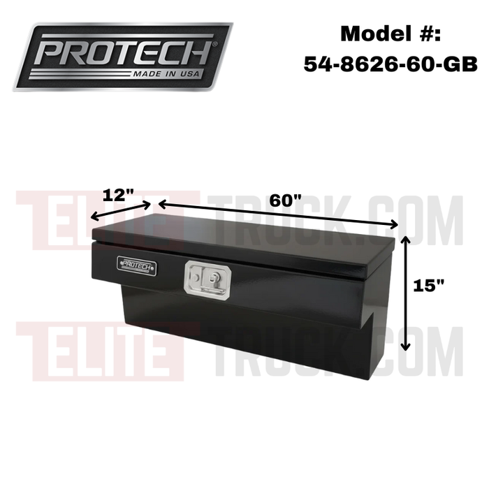 ProTech Side Mount Box - 12W X 60L Smooth Lid - Gloss Black Model 54-8626-60-GB