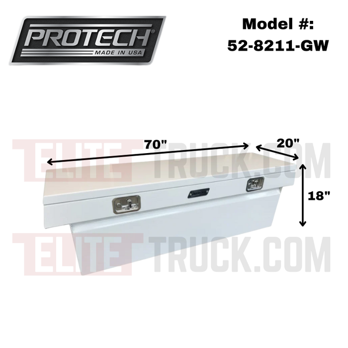 ProTech Crossover 18X20X70 Single Lid Box Gloss White Steel Standard Profile Model 52-8211-GW