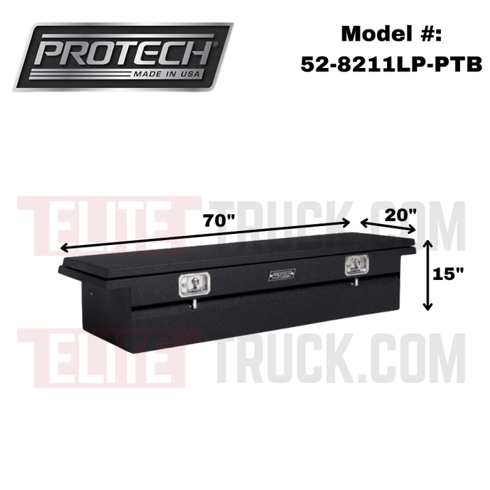 ProTech Crossover 15X20X70 Single Lid Box Textured Black Steel Low Profile Model 52-8211LP-PTB
