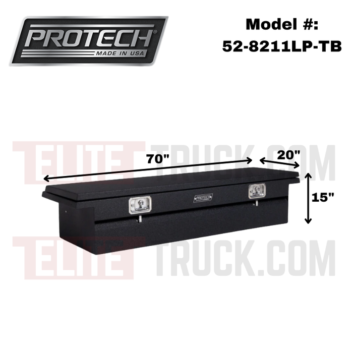 ProTech Crossover 15X20X70 Single Lid Box Textured Black Steel Low Profile Model 52-8211LP-TB