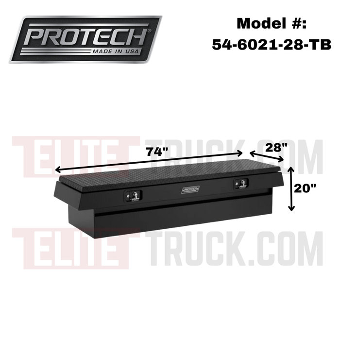 ProTech Crossover 20X28X74 Single Lid Box Diamond Plate Lid Textured Black Standard Profile Includes Tray Model 54-6021-28-TB