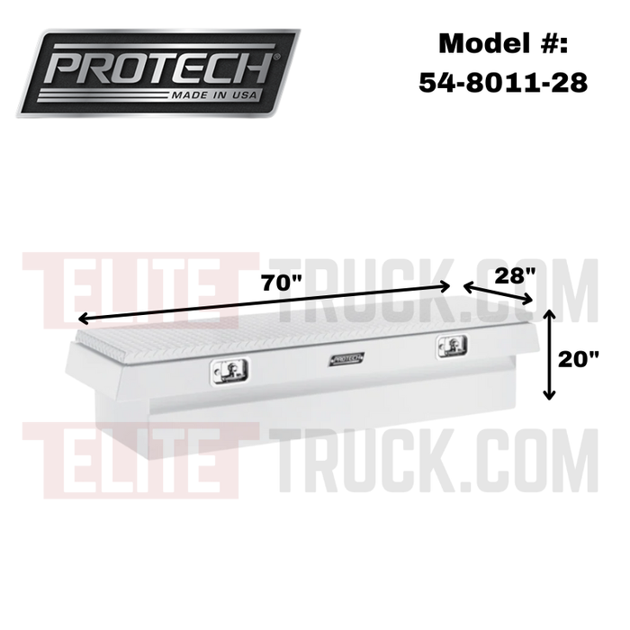 ProTech Crossover 20X28X70 Single Lid Box Diamond Plate Lid Bright Aluminum Standard Profile Includes Tray Model 54-8011-28