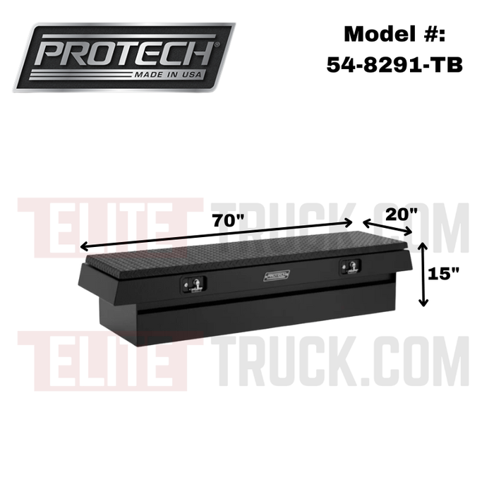 ProTech Crossover 15X20X70 Single Lid Box Diamond Plate Lid Textured Black Standard Profile Includes Tray Model 54-8291-TB