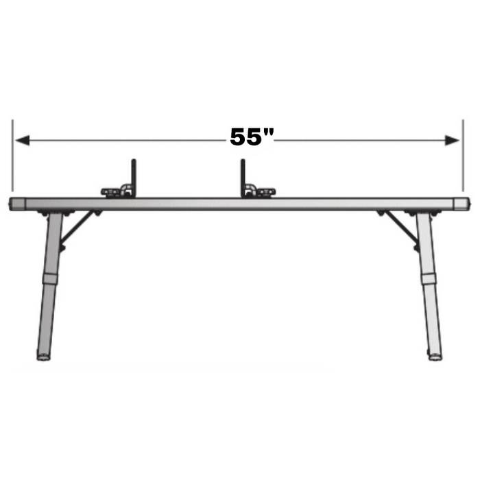 Vantech RAM 1500 / 2500 / 3500 2012-On (Ram Box Model Only) Black Aluminum 55" Ladder Rack System Factory Track Model P3510B