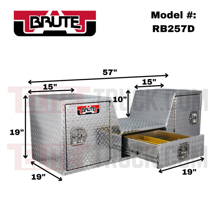 Brute 57" "V" Shape Goose Neck / Fifth Wheel Tailgate Box, Model RB257D
