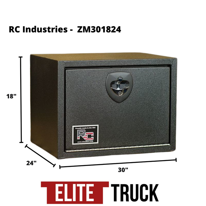 RC Industries Underbody Tool Box Z-Series Textured Black Steel 30"x18"x24" Model ZM301824