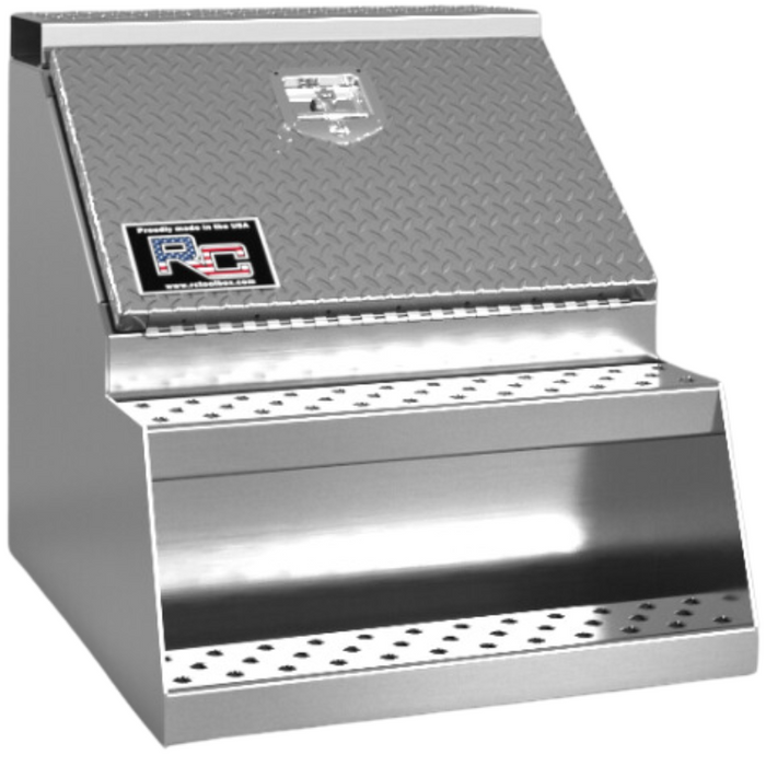 RC Industries Step Box 18x24x28 Smooth Aluminum With Diamond Tread Aluminum Door Model BX182428.UL