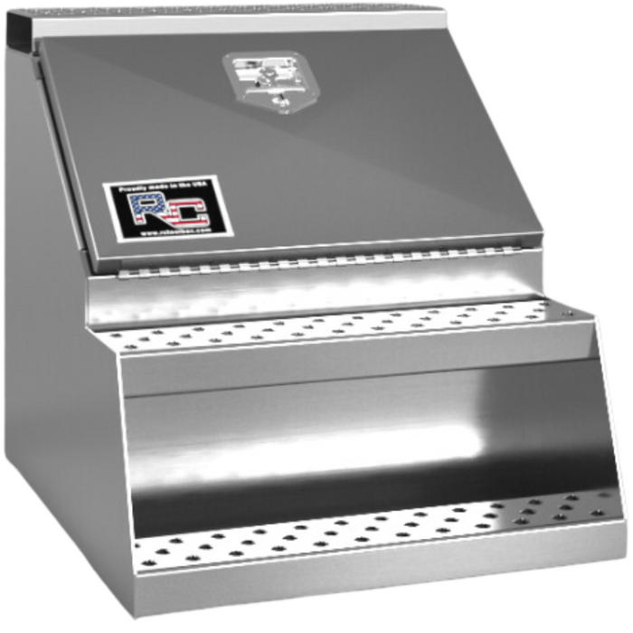 RC Industries Step Box 18x24x28 Smooth Aluminum With Stainless Steel Door Model BX182428.KL
