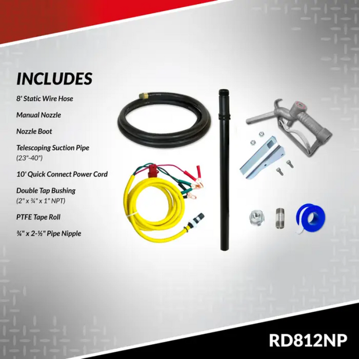 Fill-Rite 8 Gallon Per Minute 12V DC Transfer Tank Pump Kit With Bung ...