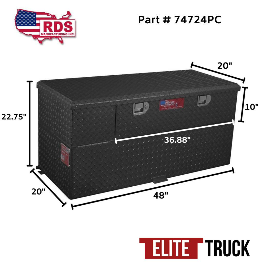 RDS 50 Gallon Transfer Tank & Toolbox Combo With 8 GPM Pump Black Alum ...
