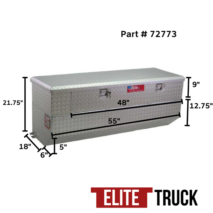 RDS 41 Gallon Auxiliary Tank & Toolbox Combo Bright Aluminum 55X18X21.75 Model # 72773