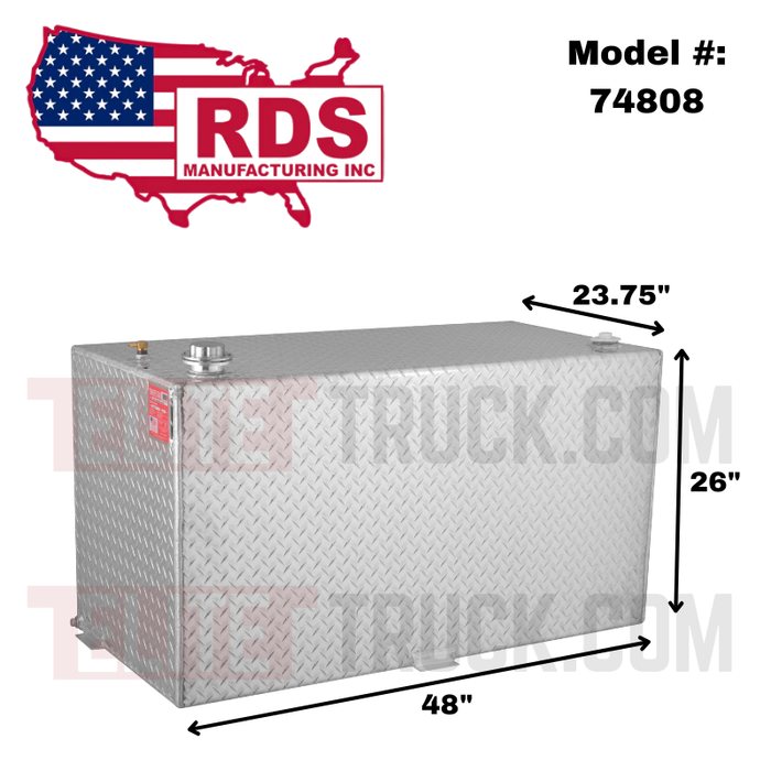 RDS 113 Gallon Rectangular Transfer Tank Bright Aluminum 48X23.75X26 Model # 74808