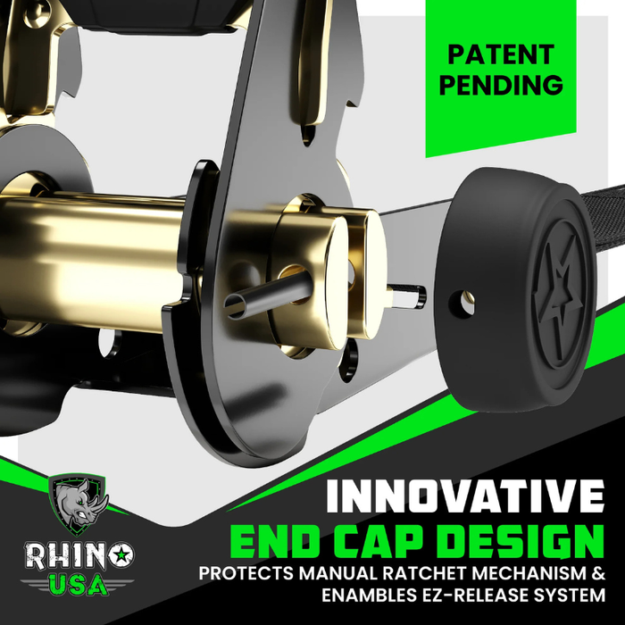 Rhino USA 1In X 15Ft Ratchet Tie-Down Set (4-Pack) Model GMG-R1-4PACK
