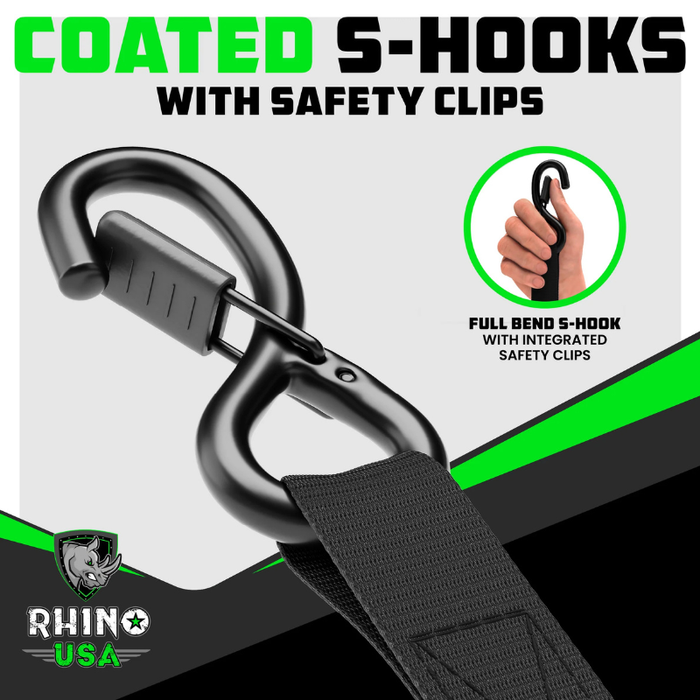 Rhino USA 1In X 15Ft Ratchet Tie-Down Set (4-Pack) Model GMG-R1-4PACK