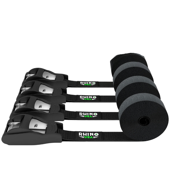 Rhino USA 1In X 12Ft Lashing Tie-Down Straps (4-Pack) Model LASHING-STRAP-4PK