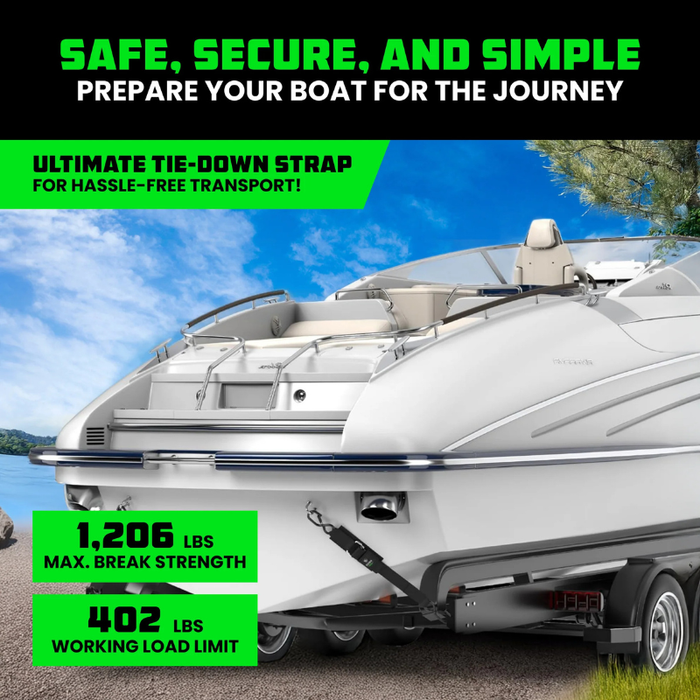 Rhino USA 2In X 4Ft Transom Tie-Down Set (2-Pack) Model RNO-TRNSM-STRPS