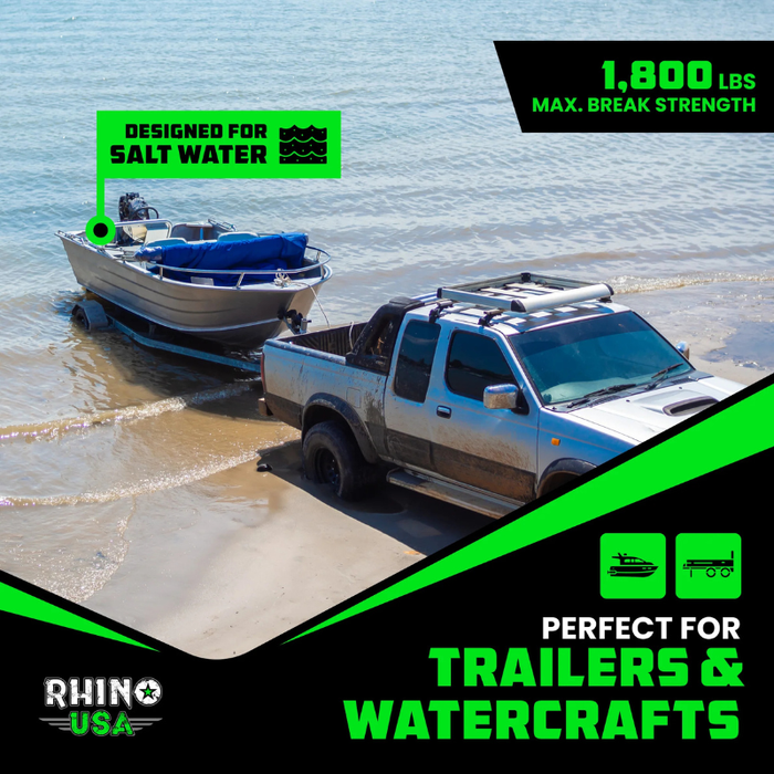Rhino USA Retractable Transom Straps (2-Pack) Stainless Model TD-MSTR2X43-STNLS