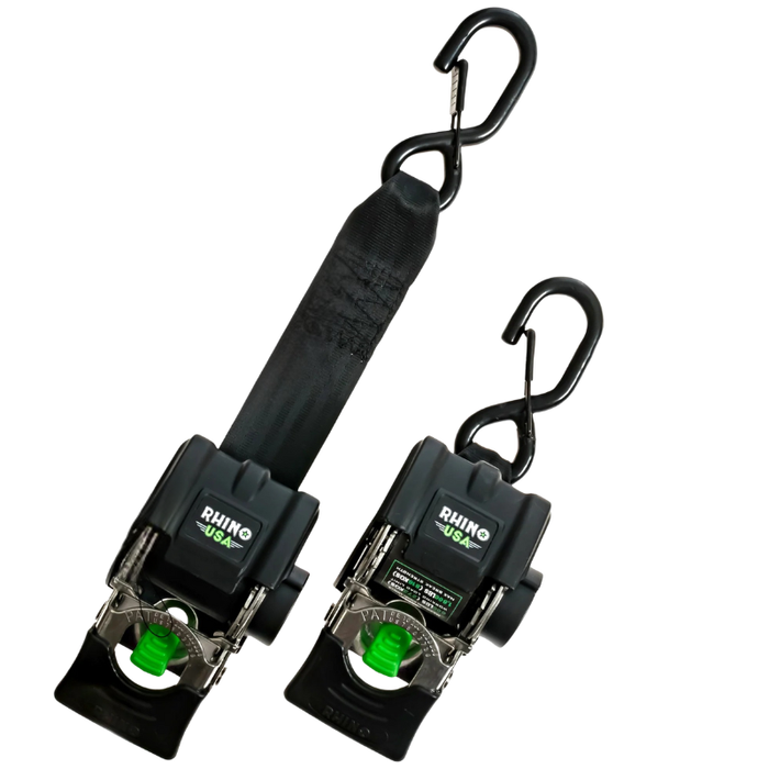 Rhino USA Retractable Transom Straps (2-Pack) Stainless Model TD-MSTR2X43-STNLS