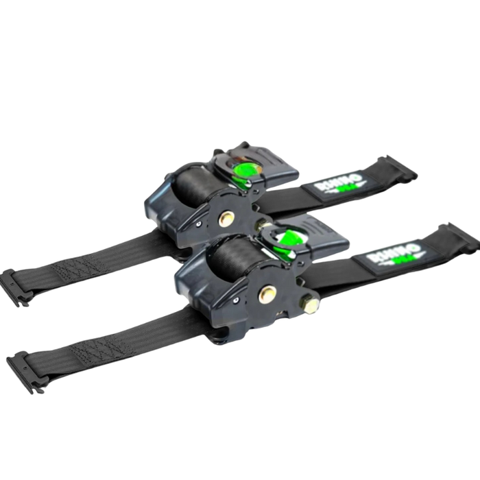 Rhino USA Retractable E-Track Ratchet Straps 2In X 10Ft (2-Pack) Black Model TD-RSRE2X10-ETRK-BLK