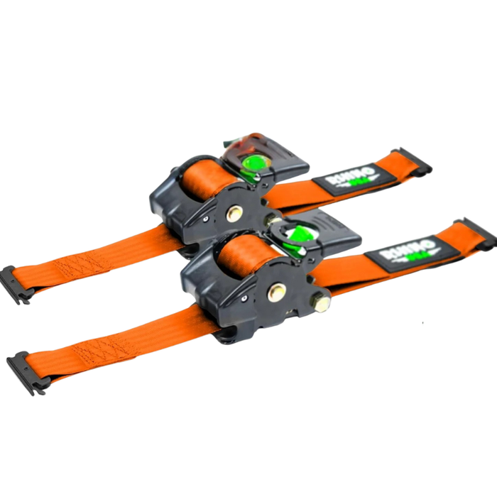 Rhino USA Retractable E-Track Ratchet Straps 2In X 10Ft (2-Pack) Orange Model TD-RSRE2X10-ETRK-ORG