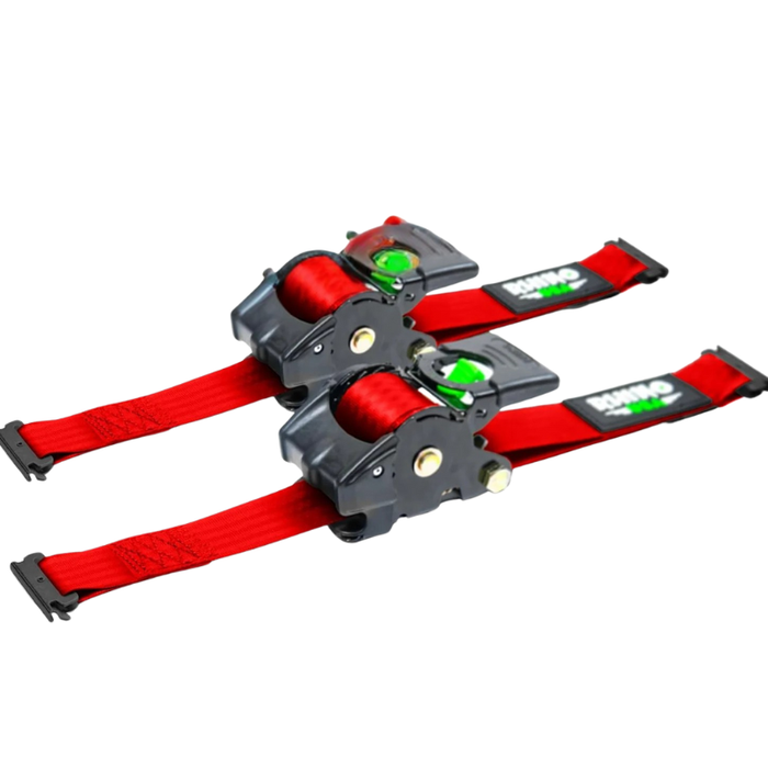Rhino USA Retractable E-Track Ratchet Straps 2In X 10Ft (2-Pack) Red Model TD-RSRE2X10-ETRK-RED
