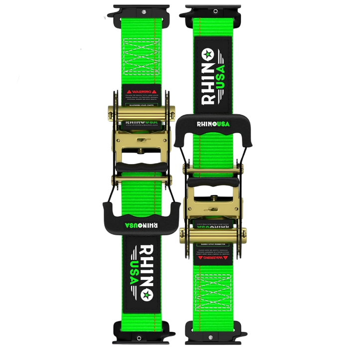Rhino USA UTV Wheel Chock Tie-Down Kit (2-Wheel Kit) Green Model TD-SSCHOCK-GRN