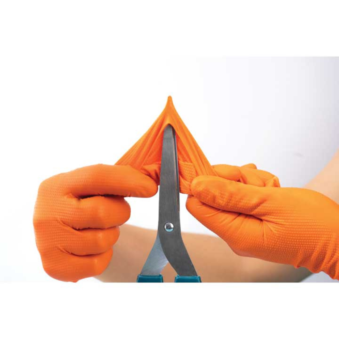 Raxwell Pro Disposable Orange Nitrile Gloves Size L 8.5 Mil-100/Bx Model RX50008